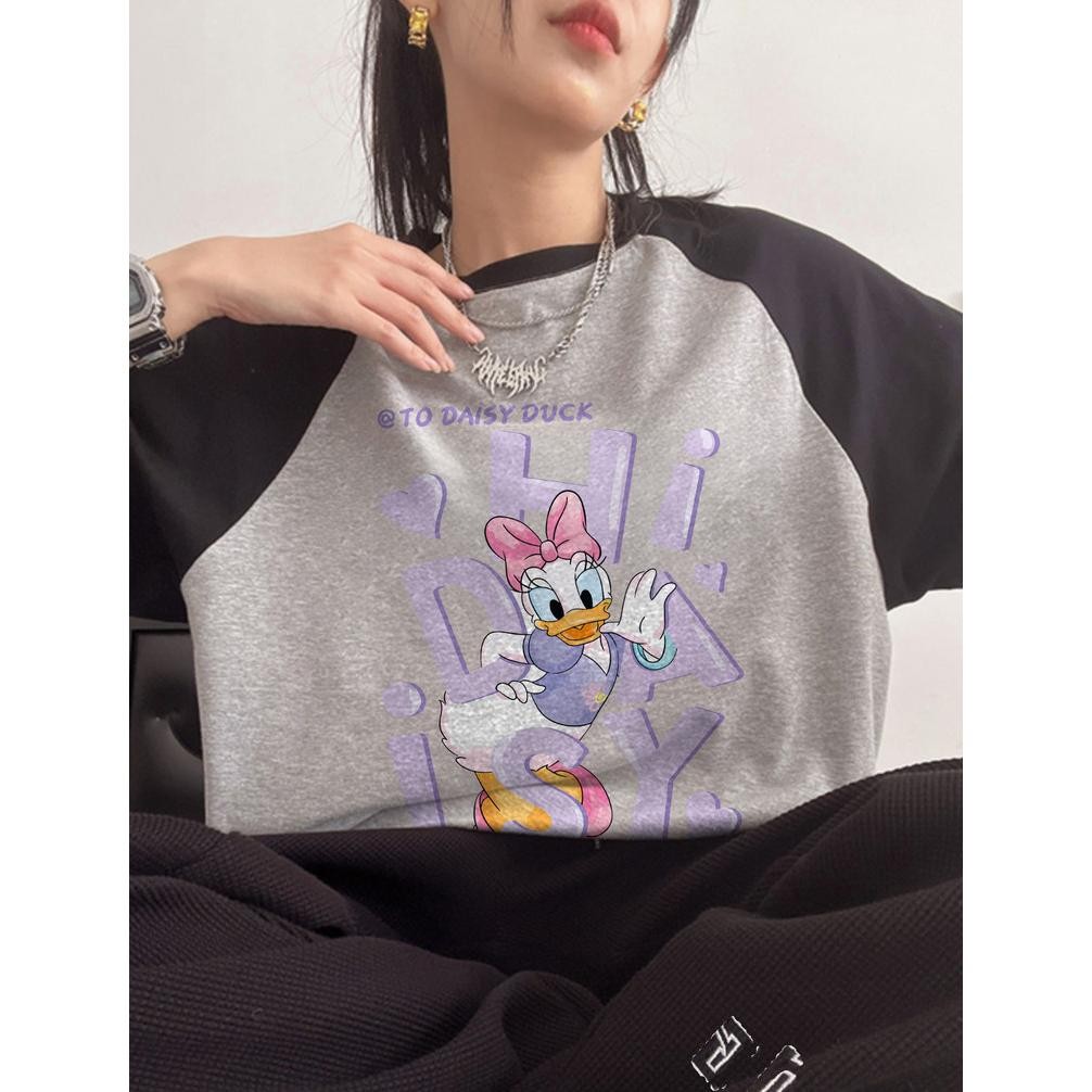 [original] koikoo kaos raglan wanita korean style kaos atasan wanita lengan pendek oversize disney d