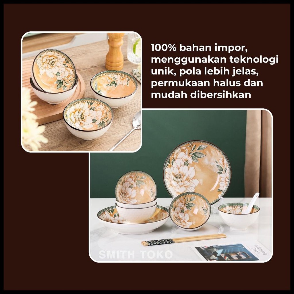 QQ-SOUVENIR MANGKUK SET PORSELEN BIRU DAN PUTIH BERMUTU TINGGI MANGKUK KERAMIK KOTAK HADIAH MANGKUK 