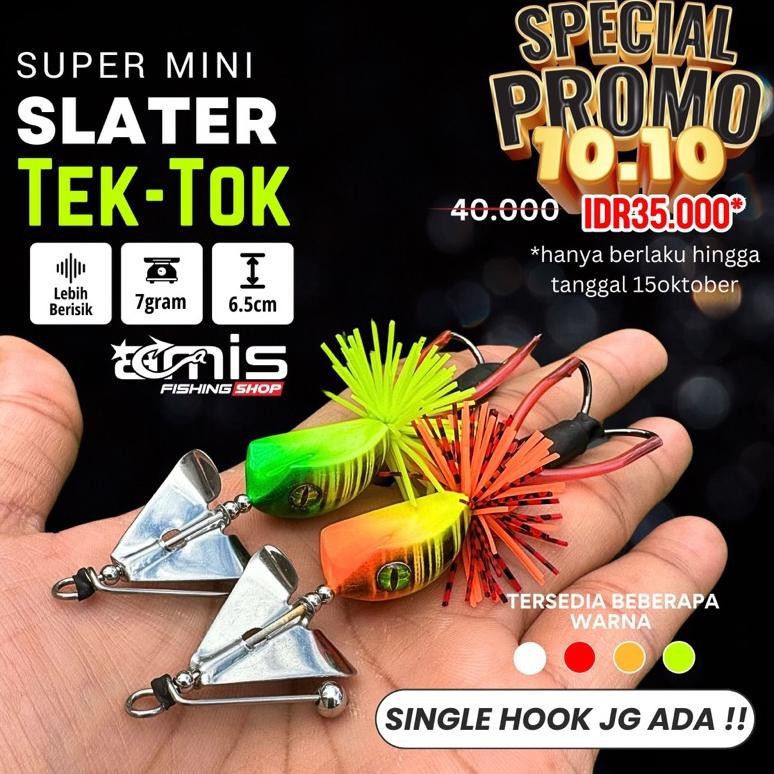 SUPER MINI SLATER TEK TOK BUZZ SLASH BAIT UMPAN CASTING GABUS TOMAN LURE