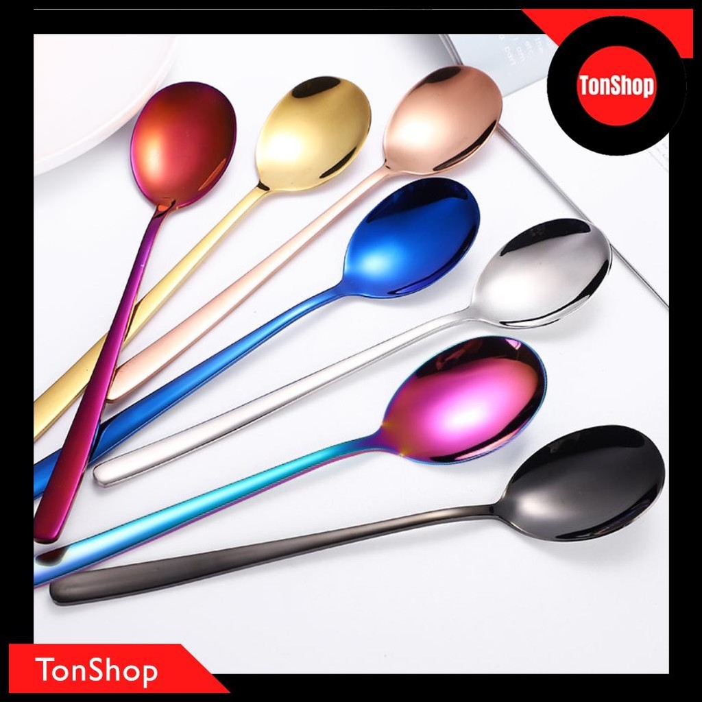 SENDOK KOREA STAINLESS GOLD WARNA / SENDOK MAKAN TEBAL / SENDOK MAKAN STAINLESS STEEL / SENDOK MAKAN