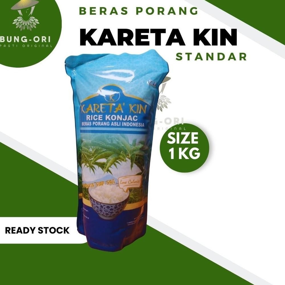 

Kareta kin Beras Porang 1 KG Shirataki Konjac Rice Diet Rendah Kalori