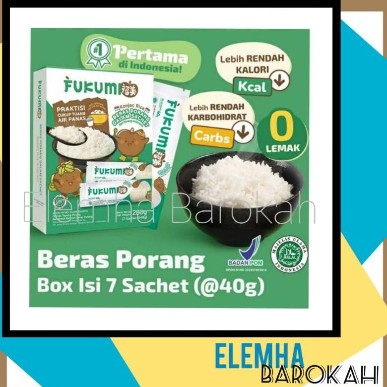 

Fukumi Box Beras Porang Konjac Rice Beras Shirataki Instan 1 Box Isi 7 Sachet @40 gr (1 Dus Harga Grosir)