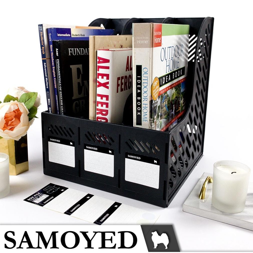 

Tempat / Kotak / Keranjang / Rak Plastik Dokumen / Majalah / Magazine / Box File 3 Columns / Kolom / Kotak / Sekat / Susun Samoyed BXF-C3