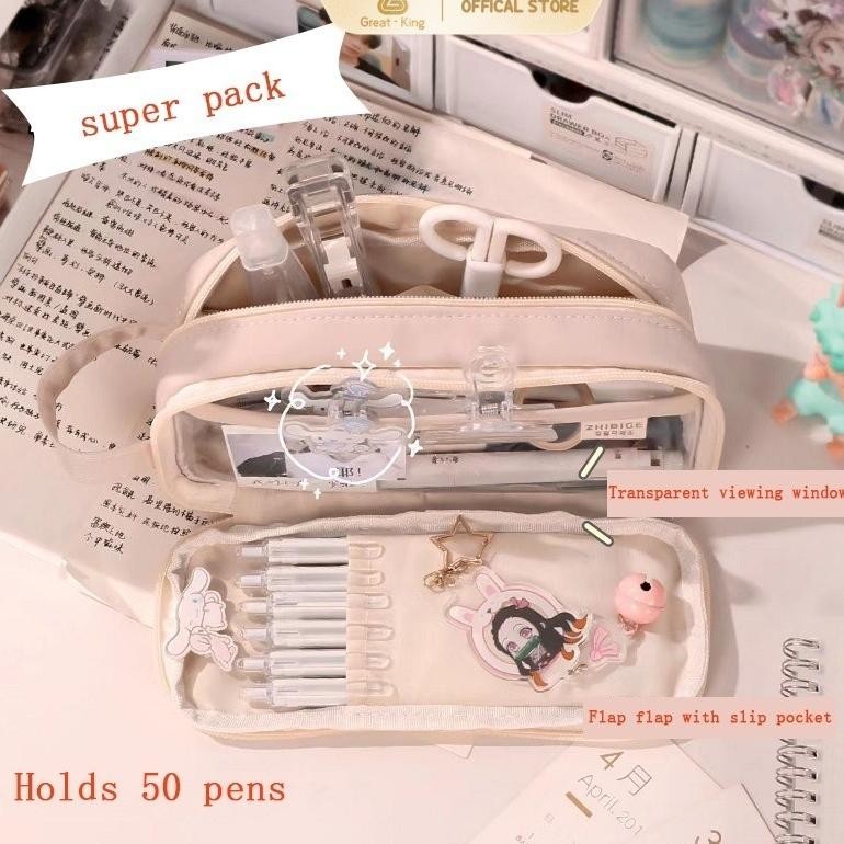 

INS Pencil Case Large Capacity Pencil Case Simple Japanese Stationery Storage Bag School Office Supplies