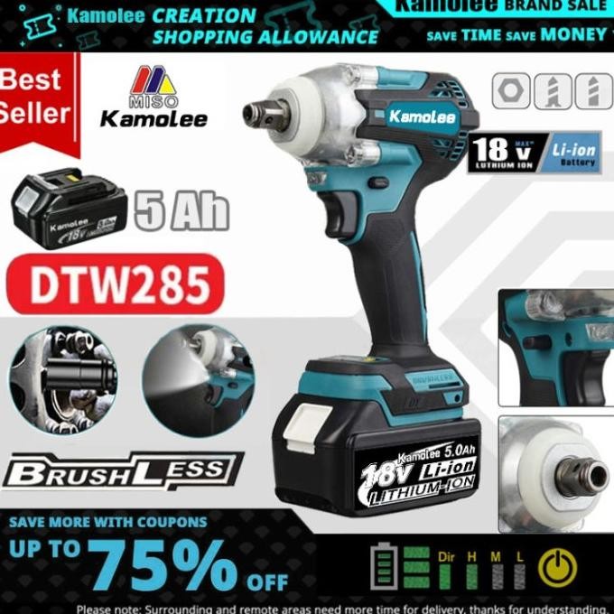 Kamolee Dtw285 Cordless Brushless Impact Wrench