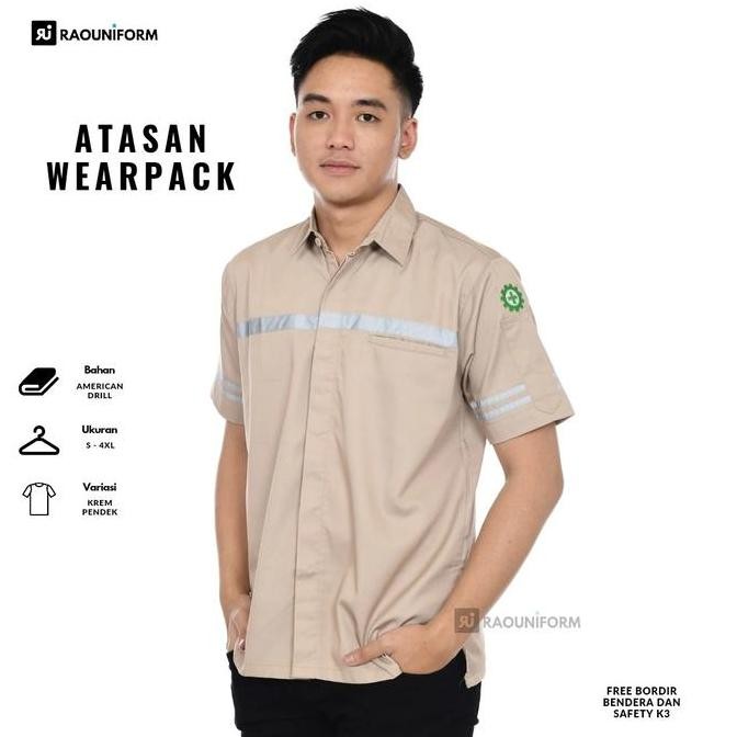Baju Wearpack Kemeja Safety K3 Proyek Tambang Lengan Pendek/Seragam Kerja Lapangan/Baju Kerja Lapang