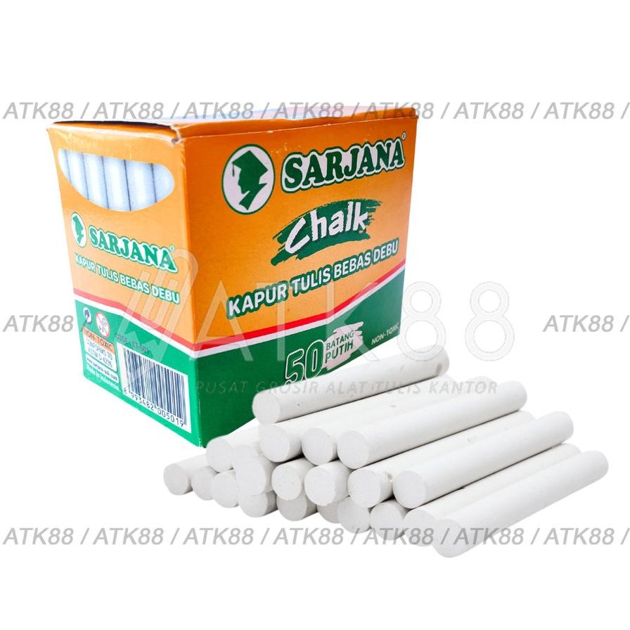 

Terlaris Kapur Papan Tulis Blackboard Sarjana Putih / White Chalk 50Pcs - 1 Box Bahan Terbaik