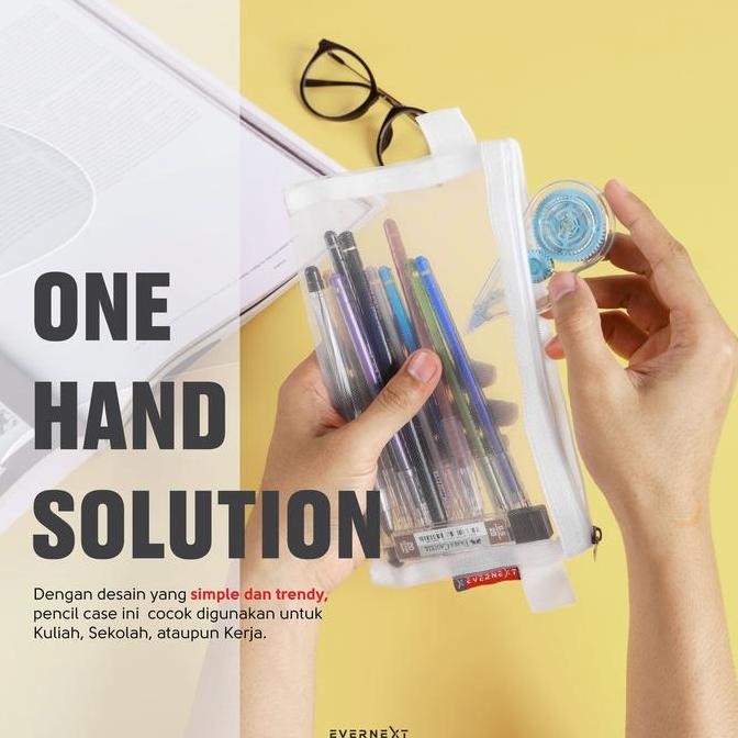 

Hot Sale !!! Tempat Pensil Transparan Pencil Case Sekolah Kuliah Alat Tulis Kantor