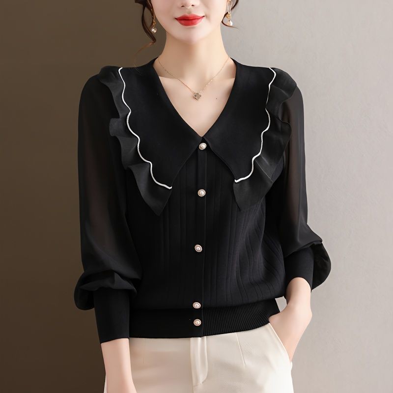 Sweater Wanita, Atasan Sweater Tipis Lengan Panjang Longgar