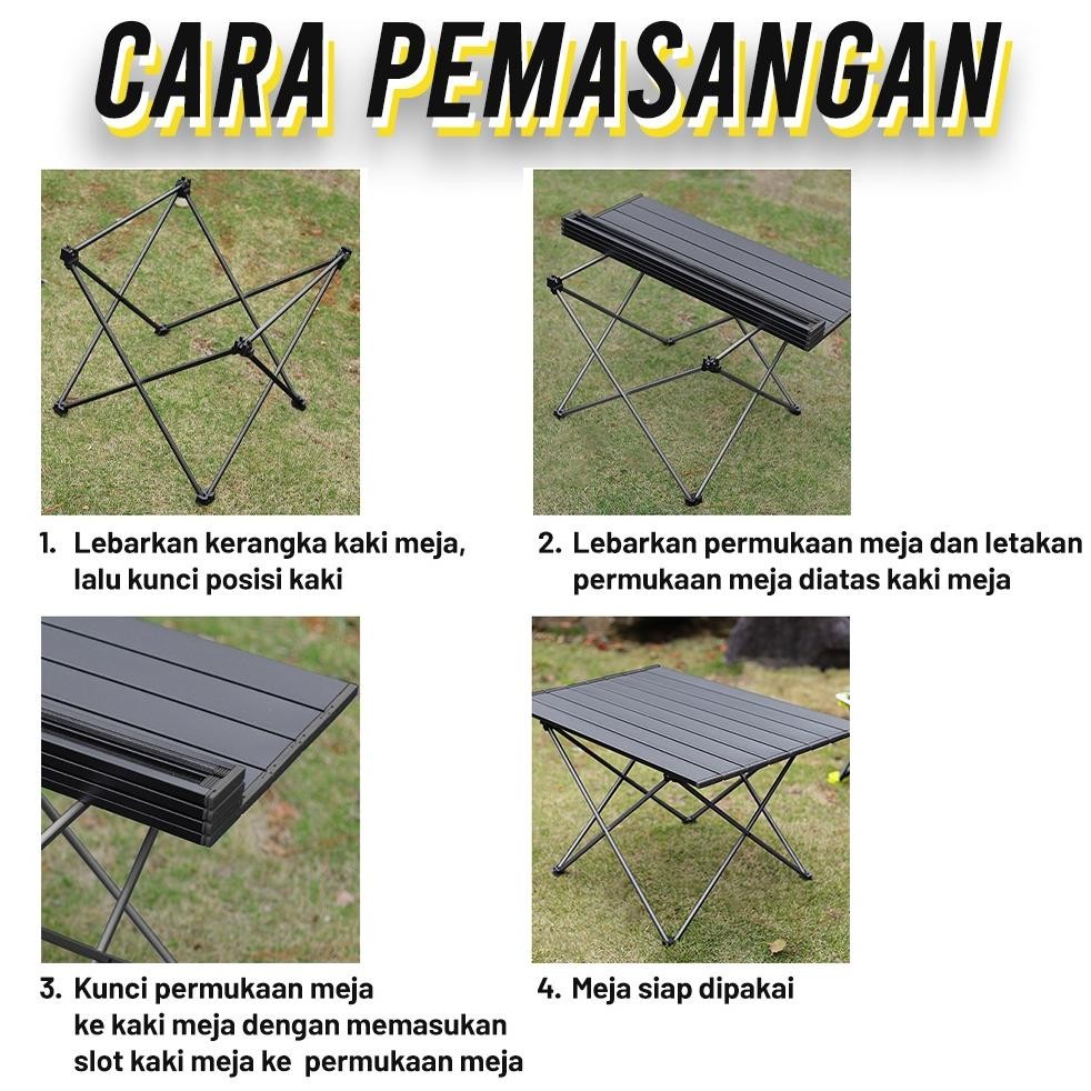 Meja Lipat Outdoor Aluminium Meja Lipat Camping Meja Lipat Portable