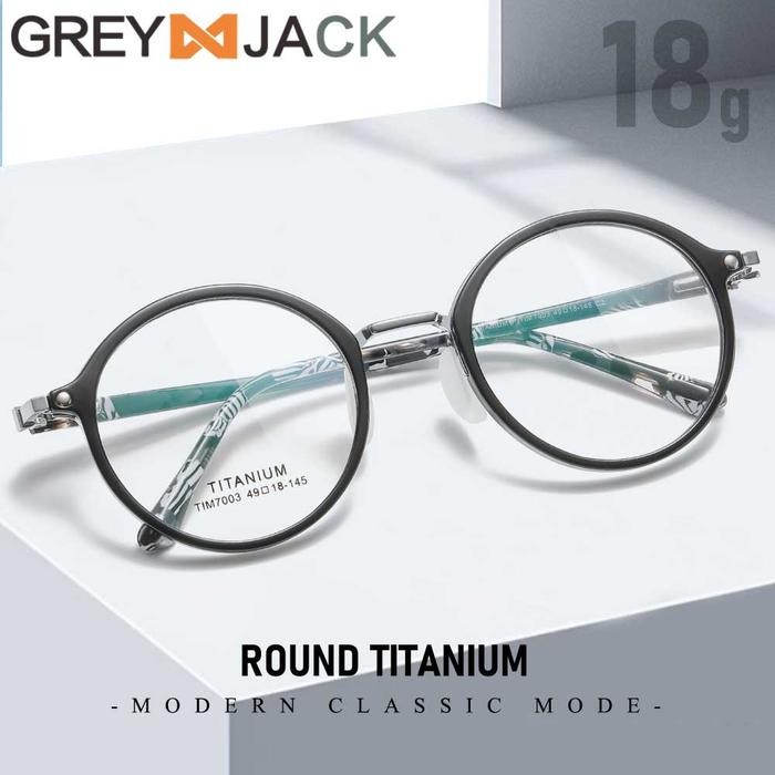 Outiva- Grey Jack Kacamata Titanium Frame Model Oval Ringan Stylish Pria Wanita Bisa Minus