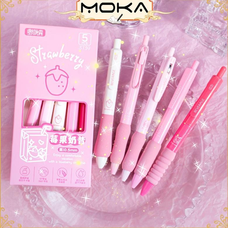 

Desain Elegan Moka Pulpen Gel Mekanik 1 Set 5 Pcs Lucu / Pulpen Mekanik 0.5Mm Dengan Bantalan Pastel Color Edition
