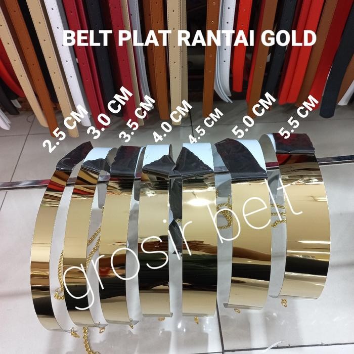 Outiva- Belt Plat Gold/Belt Plat Rantai/Gesper Plat