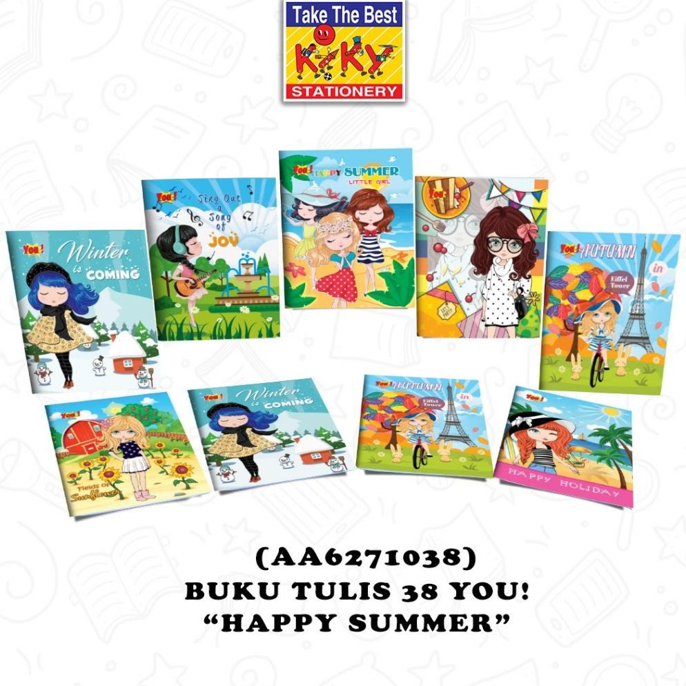 

Paket 1 Pack / 10 Pcs Buku Tulis Murah You By Kiky Isi 38 Lembar