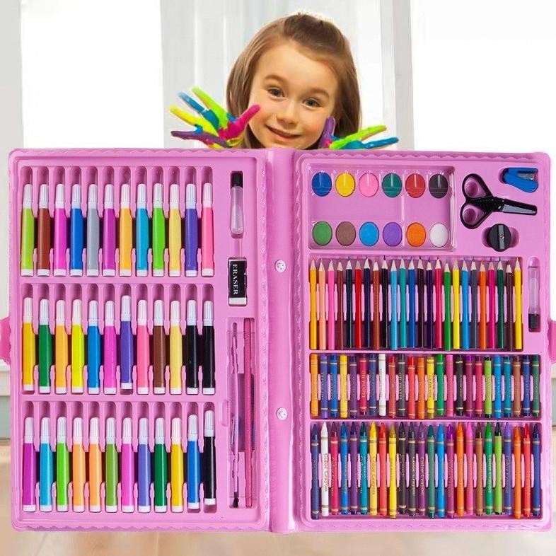 

Canggih Perlengkapan Menggambar Krayon Anak Set Koper 150 In 1 Crayon Full Alat Melukis Mewarnai
