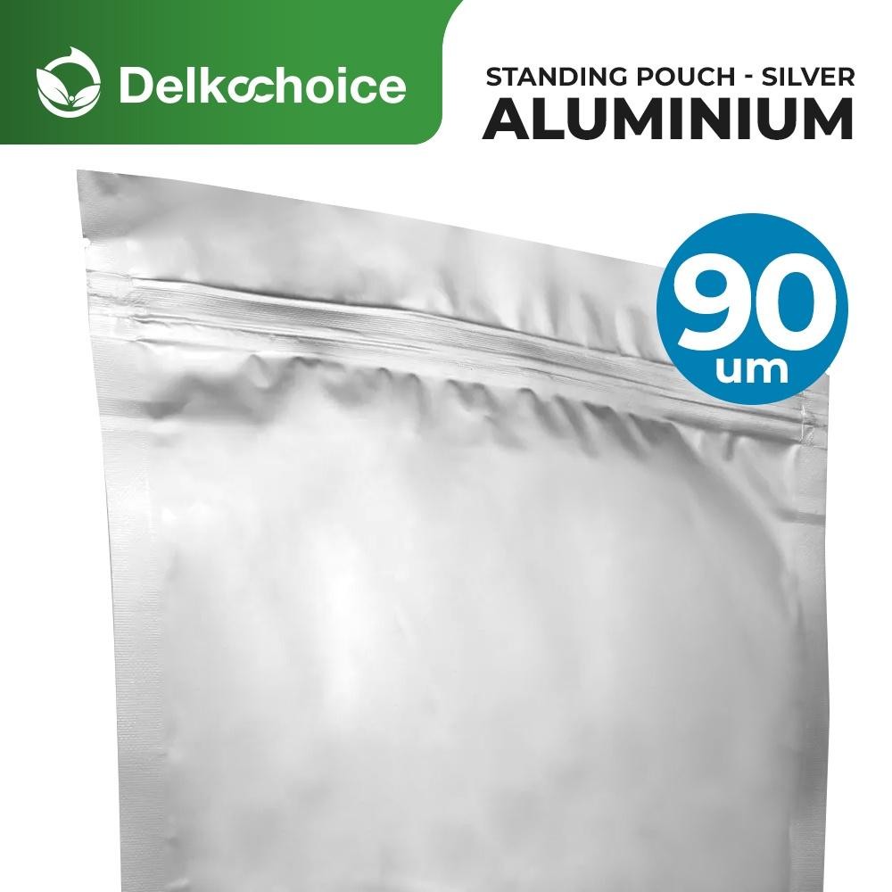 Standing Pouch Kemasan Alumunium Full Silver Pouch Alumunium Ukuran 12X20Cm