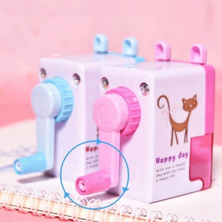 

Kualitas Tertinggi Rautan Serutan Pensil Putar Gaya Kartun Sharpener Rautan Meja 4 Warna