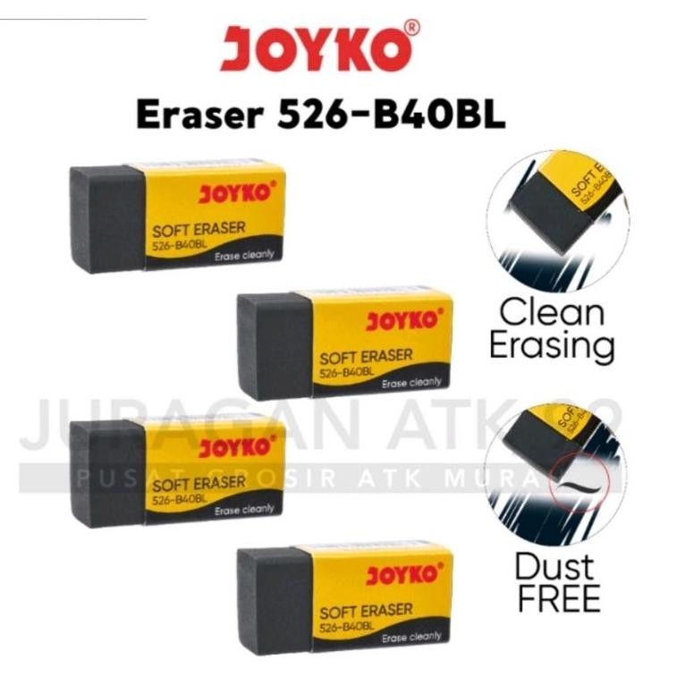 

Tahan Lama ( 10 Pcs ) Penghapus Joyko / Eraser Joyko B40L / Eraser 526 B40P Hitam+Putih