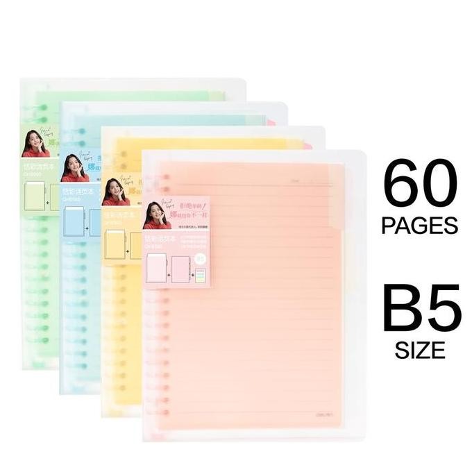 

HRG DISKON MAP BINDER NOTE LOOSE LEAF B5 26 RING PLASTIK TRANSPARANT PUTIH DELI