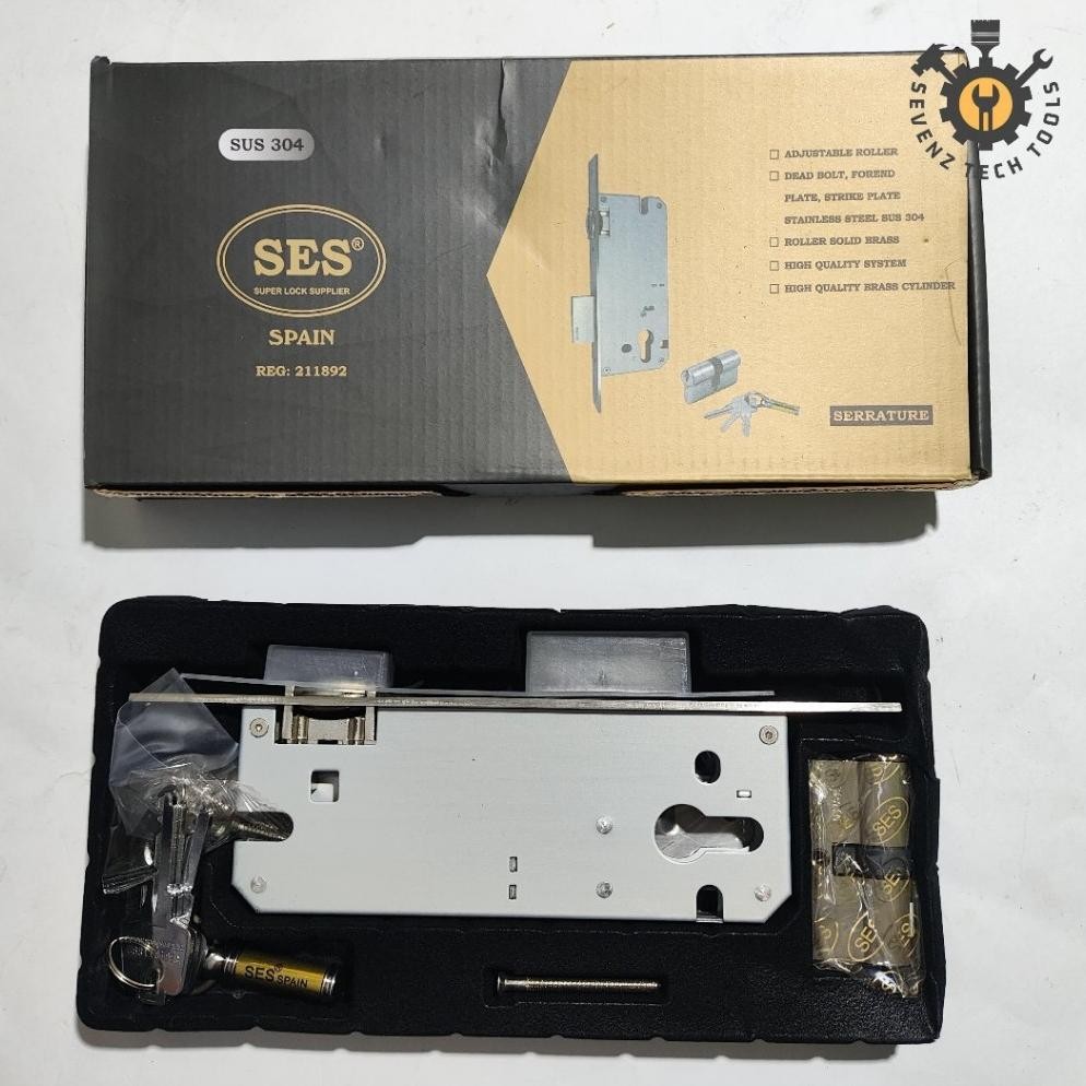 BODY PELOR KUNCI PINTU RUMAH BESAR SES STAINLESS STEEL SUS 304 SN PUTIH TEBAL BODY KUNCI PINTU PELOR