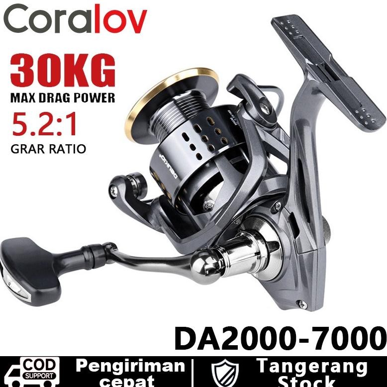 TERMURAH Coralov Deukio Reel Pancing DA2000-7000 Ril Pancing Kuat Full Metal Reel Pancing Spinning P
