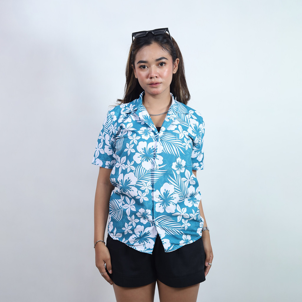 GOKS Baju Kemeja Motif Cowok Cewek Bali Pantai Surfing Hawai Dowear Kemeja Jumbo BUNGA TOSCA 190