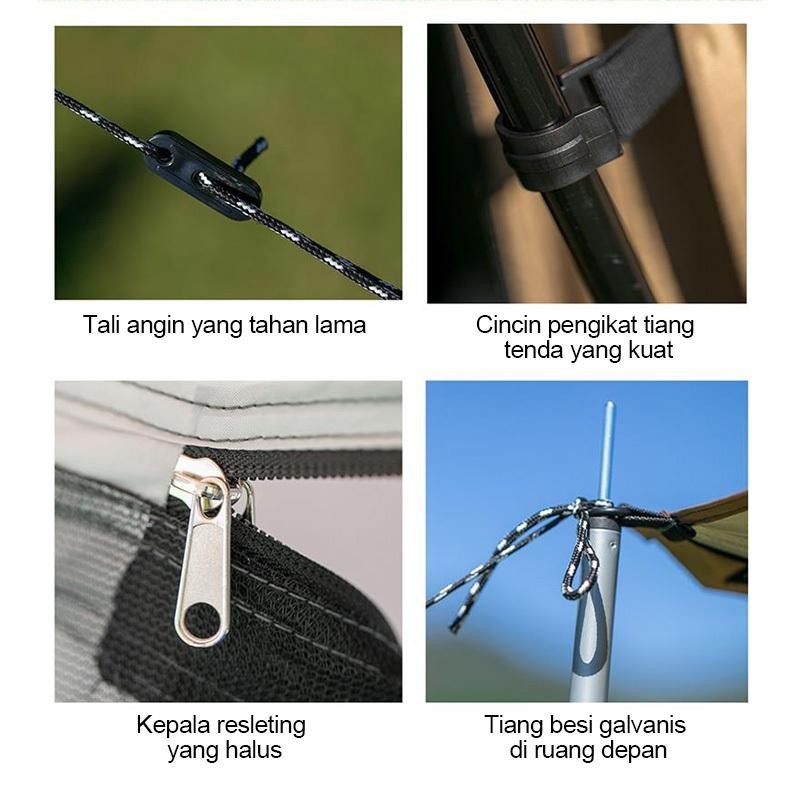 Jfcabangsurabaya Tenda Camping  Kapasitas 8-12Orang Tunnel 4P Double Layer Waterproof Tent Tenda Tah