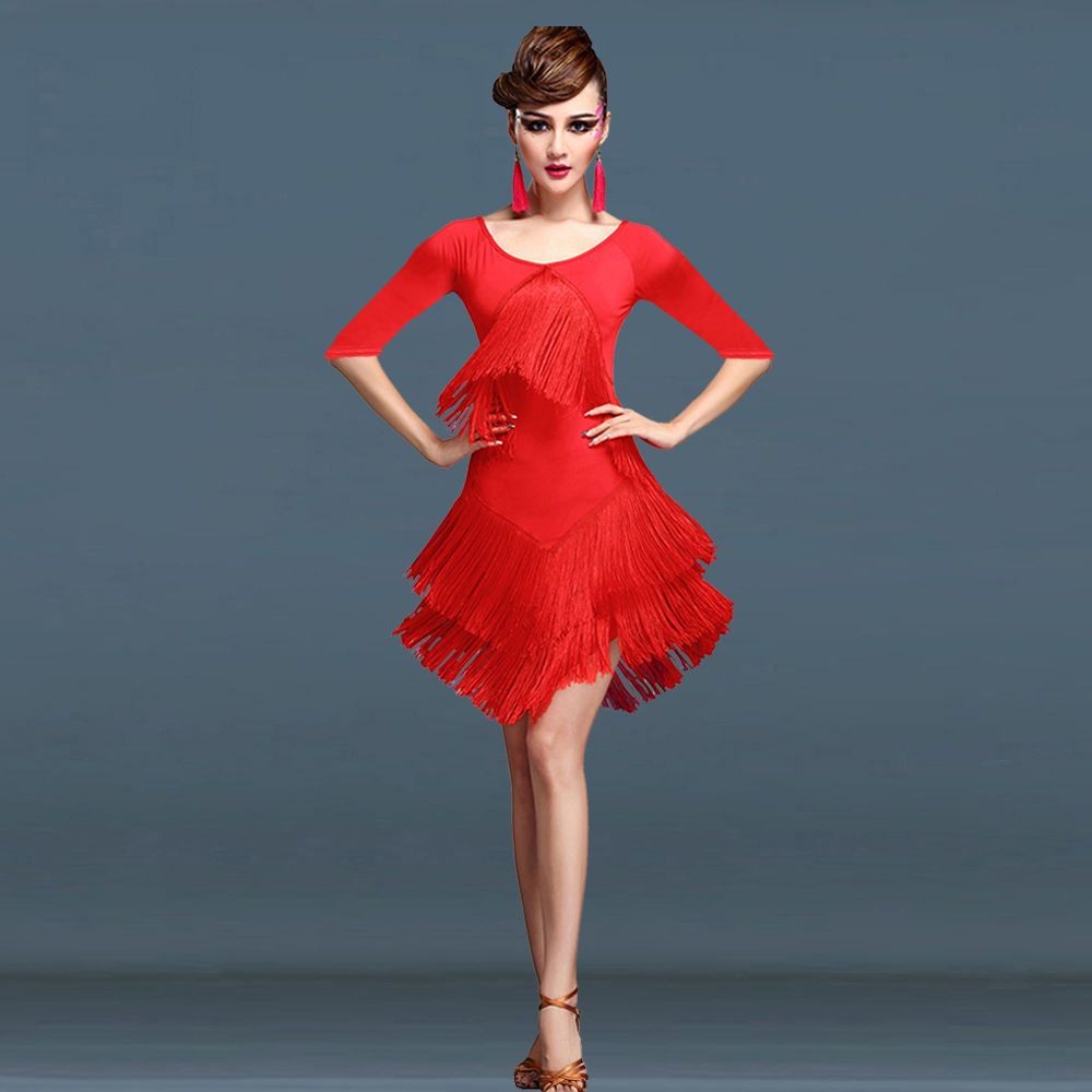New Latin Dance Dress/Women's Adult Dance Dress Dress/Tassel Skirt Performance Dress