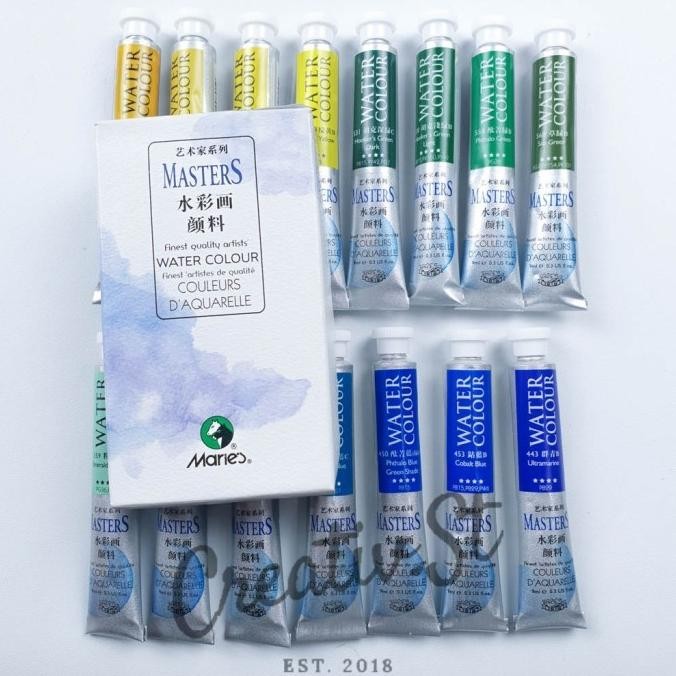 

Termurah !!! Maries Artist Masters Cat Air Satuan 9 Ml Watercolor Paint Part 2 Yellow Green Blue