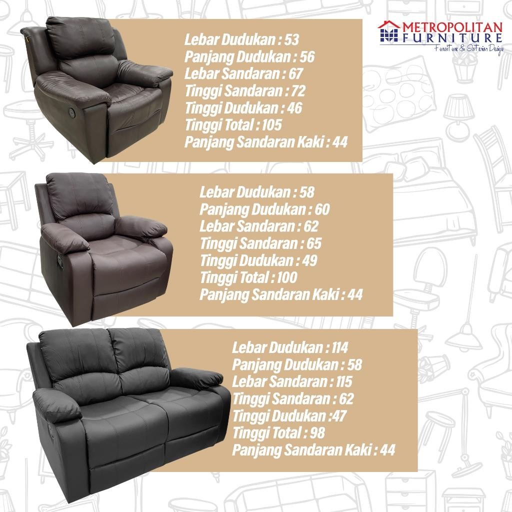 Sofa Recliner Reclining Sofa Ruang Tamu Kursi Santai Minimalis Multifungsi