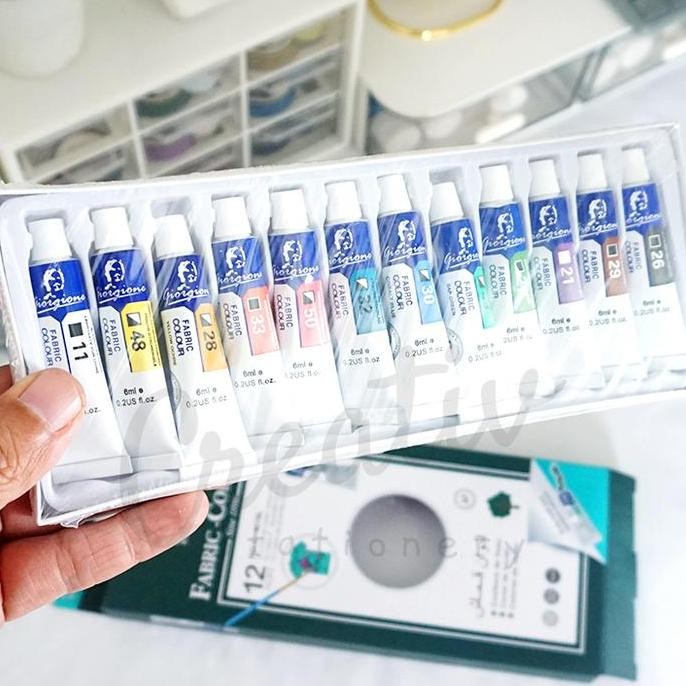 

Segera Miliki !!! Giorgione Fabric Paint Cat Kain Tekstil Permanen Set 12 Warna 6 Ml G-3078L 6Ml