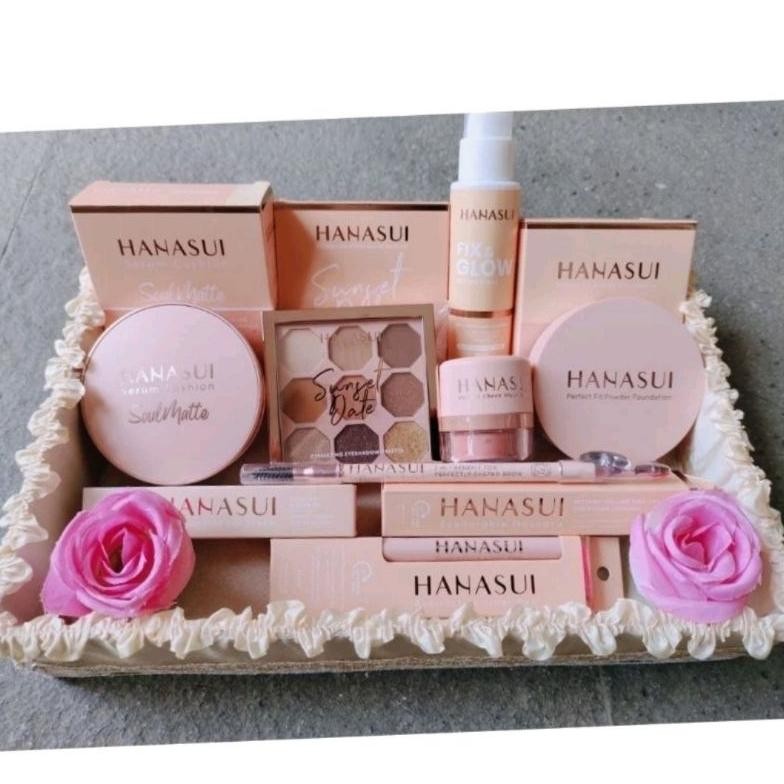 TERLARIS Hanasui Paket Seserahan Lengkap Paket Seserahan Pernikahan 1 Set Make Up Kado Untuk Pernika