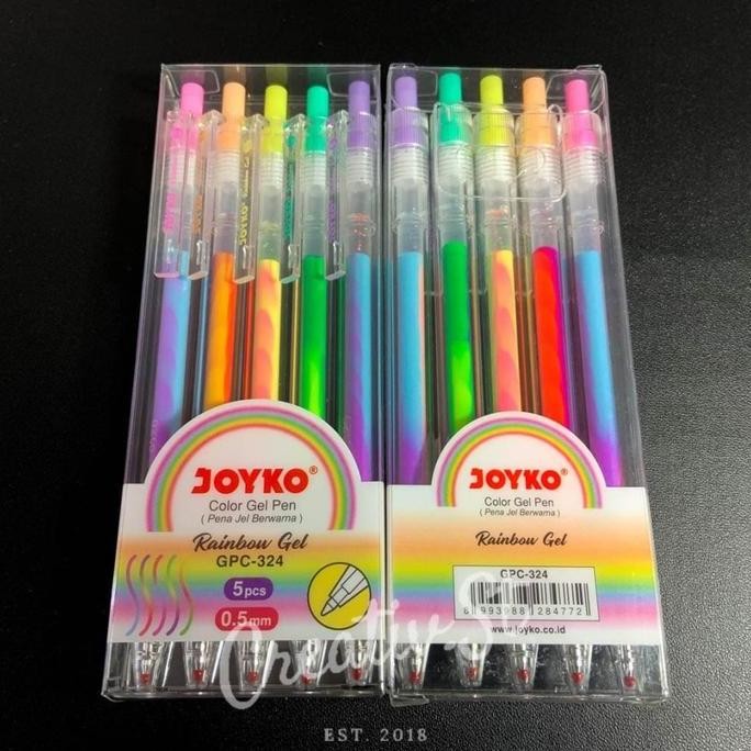 

Spot Barang !!! Joyko Color Pen Rainbow Colors Gpc-324 Bolpen Warna Warni Pelangi