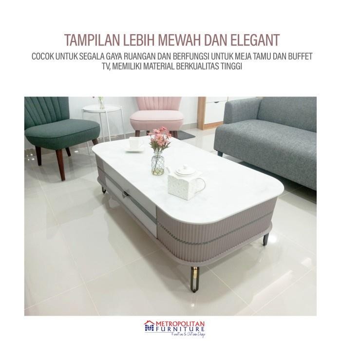 Meja Tamu Coffee Table Marmer Granit Minimalis