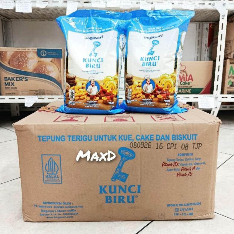 

READY STOCK Tepung Terigu Kunci Biru 1kg 12 Bks 1Dus