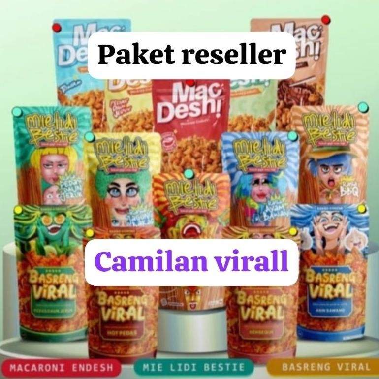 

TERLARIS Paket Reseller Camilan Viral Komplit 20 Pcs Beragam Rasa Siap kirim