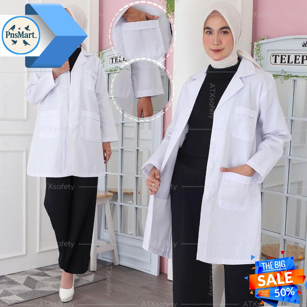 JAS LAB / JAS LABORATORIUM / BAJU PRAKTIKUM / JAS LAB LENGAN PANJANG / JAS LAB LENGAN PENDEK ATX