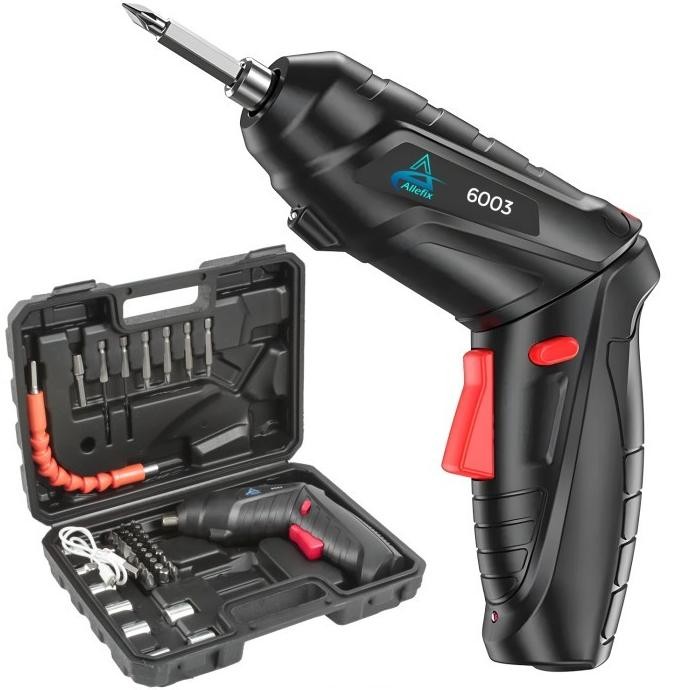 Mesin Obeng Listrik Bor Cordless Tanpa Kabel Satu Set Koper