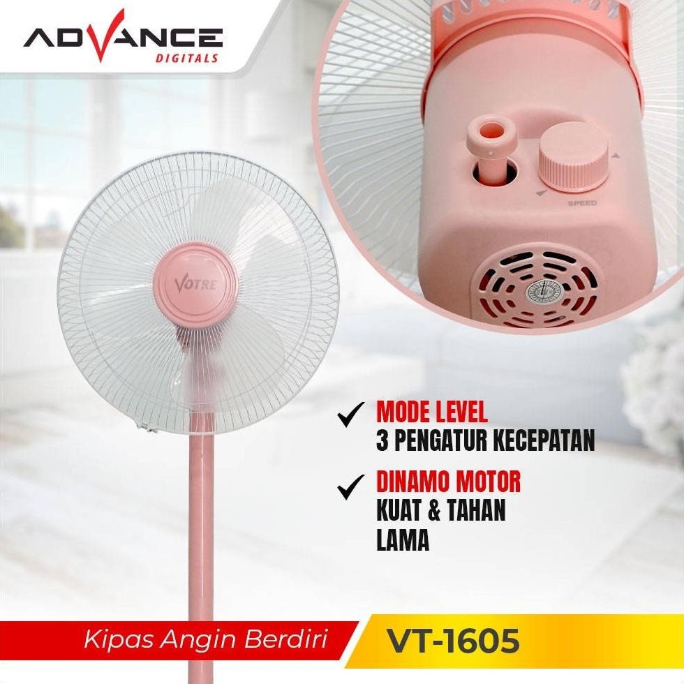 Kipas Angin Votre VT-1602 VT1605 16" Stand Fan / Berdiri / Kipas Berdiri Advance VT1602 VT1605