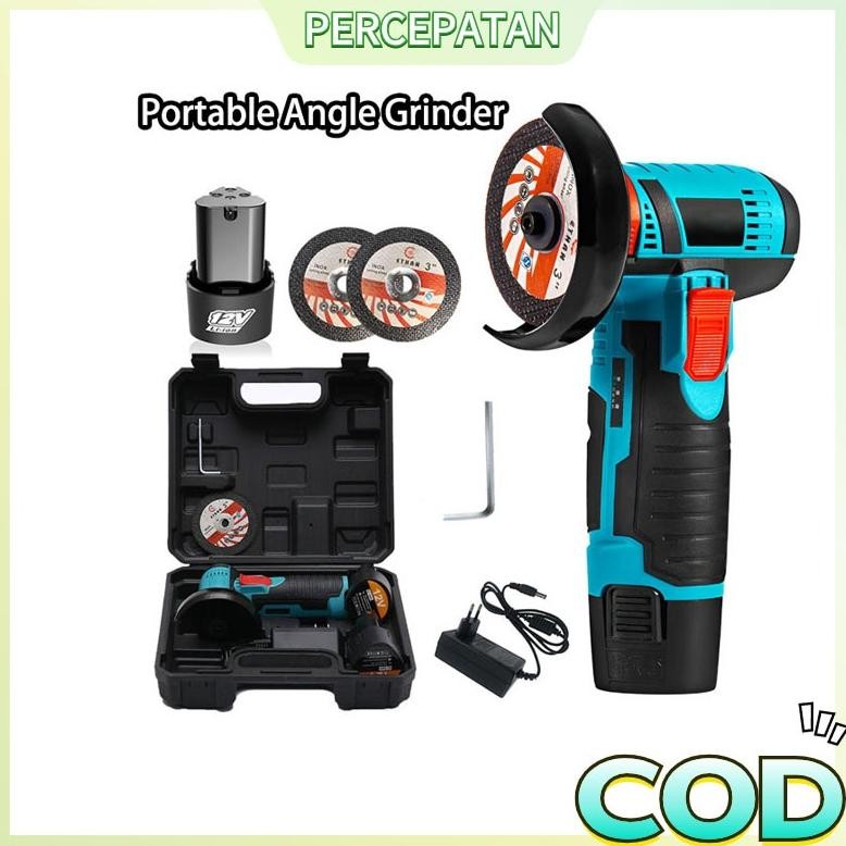 NEW Gerinda Sudut Mini / gerinda tangan baterai / 19500Rpm 12v Mini Angle Grinder Isi Ulang Alat Ger