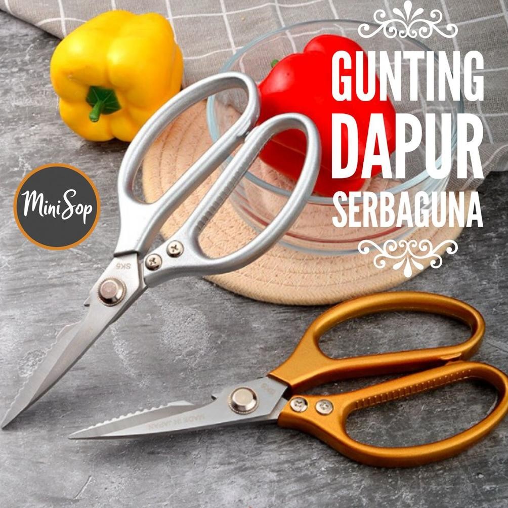 NEW Gunting Dapur Sk5 Serbaguna Menggunting Ikan Ayam Daging/Gunting Japan Sk5 Baja