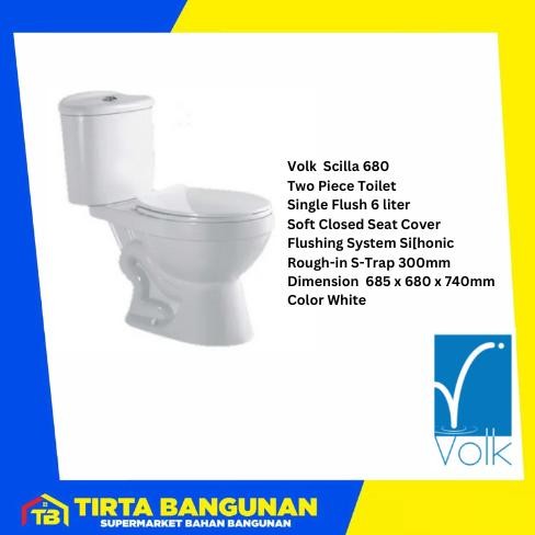 NEW Volk Closet Duduk Scilla 680 Single Flush 6 Lt Toilet Two Piece/ Toilet Wc Duduk