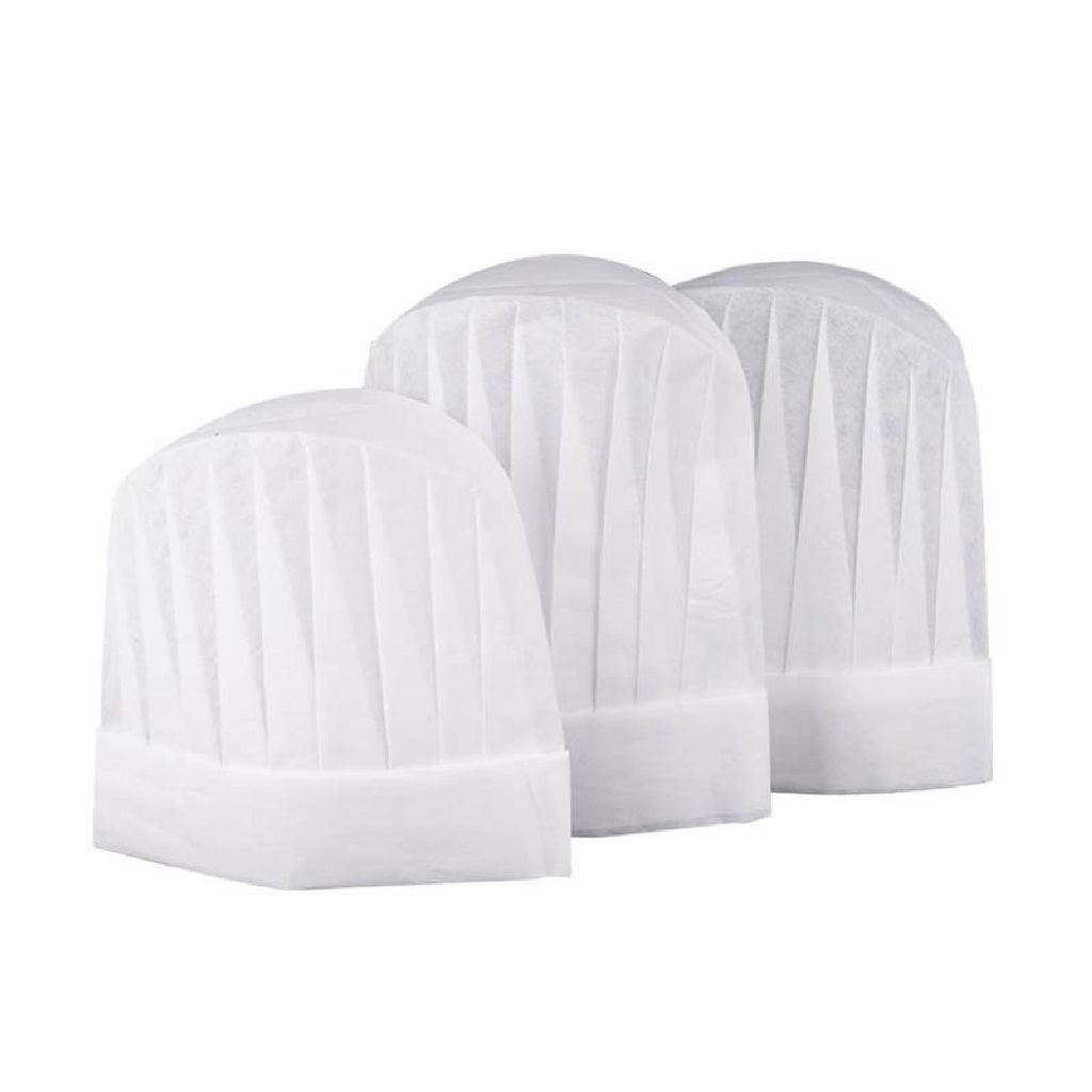 10Pcs 23/27Cm Topi Koki Oval Kain Bukan Tenunan Sekali Pakai Anti Minyak Asap,Chef Hat Topi