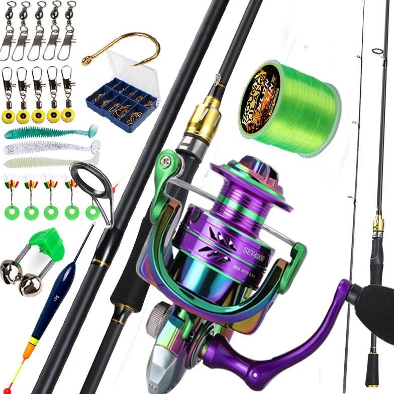 Set Pancing180cm/210cm Fishing Rod Fishing Reel Fishing Line Full Kit 5.0:1 12+1 High Speed Max Drag