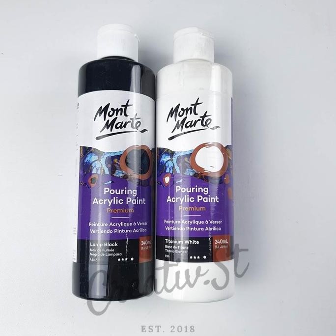 

Eksclusiv !!! Mont Marte Pouring Acrylic Paint 240 Ml Black White