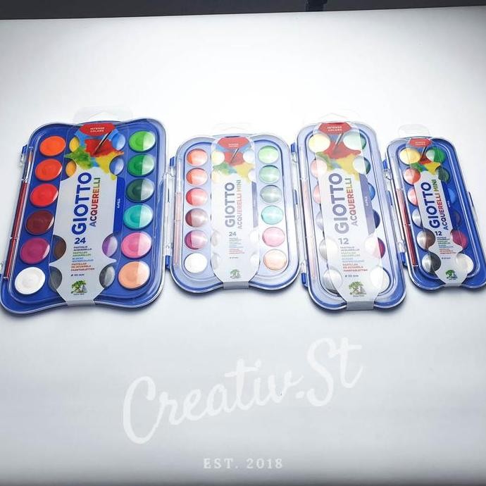 

Eksclusiv !!! Giotto Acquerelli Reguler Cat Air Padat 24 Warna 30 Mm Watercolor Cake