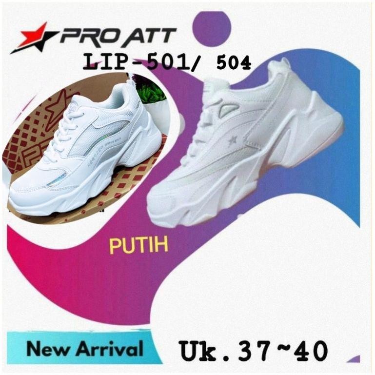 Pro Att Lip 01 Original Sepatu Olahraga Jogging Wanita Cewek Terbaru Kekinian Putih Size 37 S/D 40 -