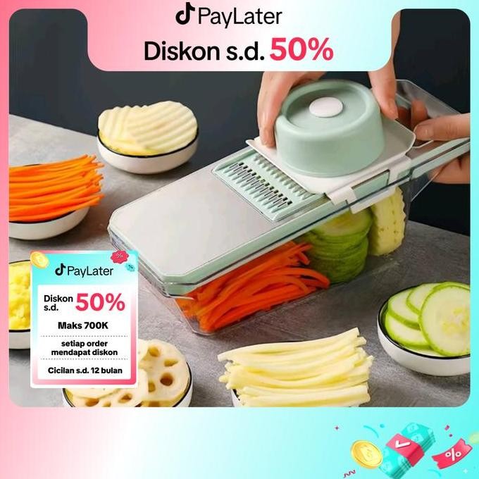 

Terlaris Parutan Sayur Dan Buah 9In1 Vegetable Cutter Premium Stainless Steel Multifungsi Kitchenware