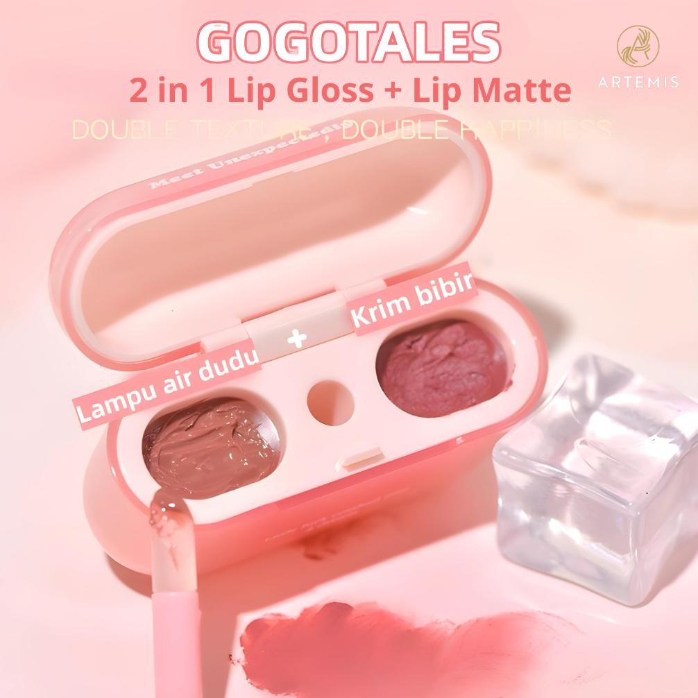 Gogo Tales AirPods Lipstik Lovely Cloud 2 in 1 Combination LipTint LipCream Double Layer Lip Gloss