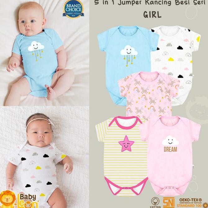 Murah 5In1 Jumsuit Bayi 100% Cotton  (Label Sni) Jumper Bayi Bc-01-8 Bodysuit Bayi Jumpsuit Anak Bay